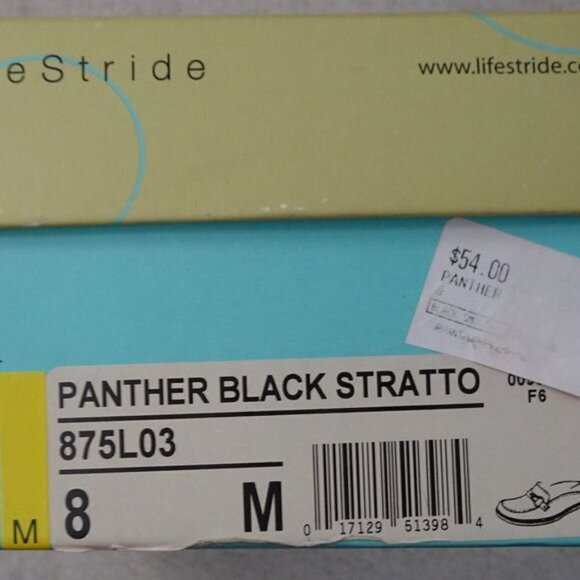 NIB Life Stride Panther Black Stratto 875L03 Size 8M NEW - Picture 2 of 6